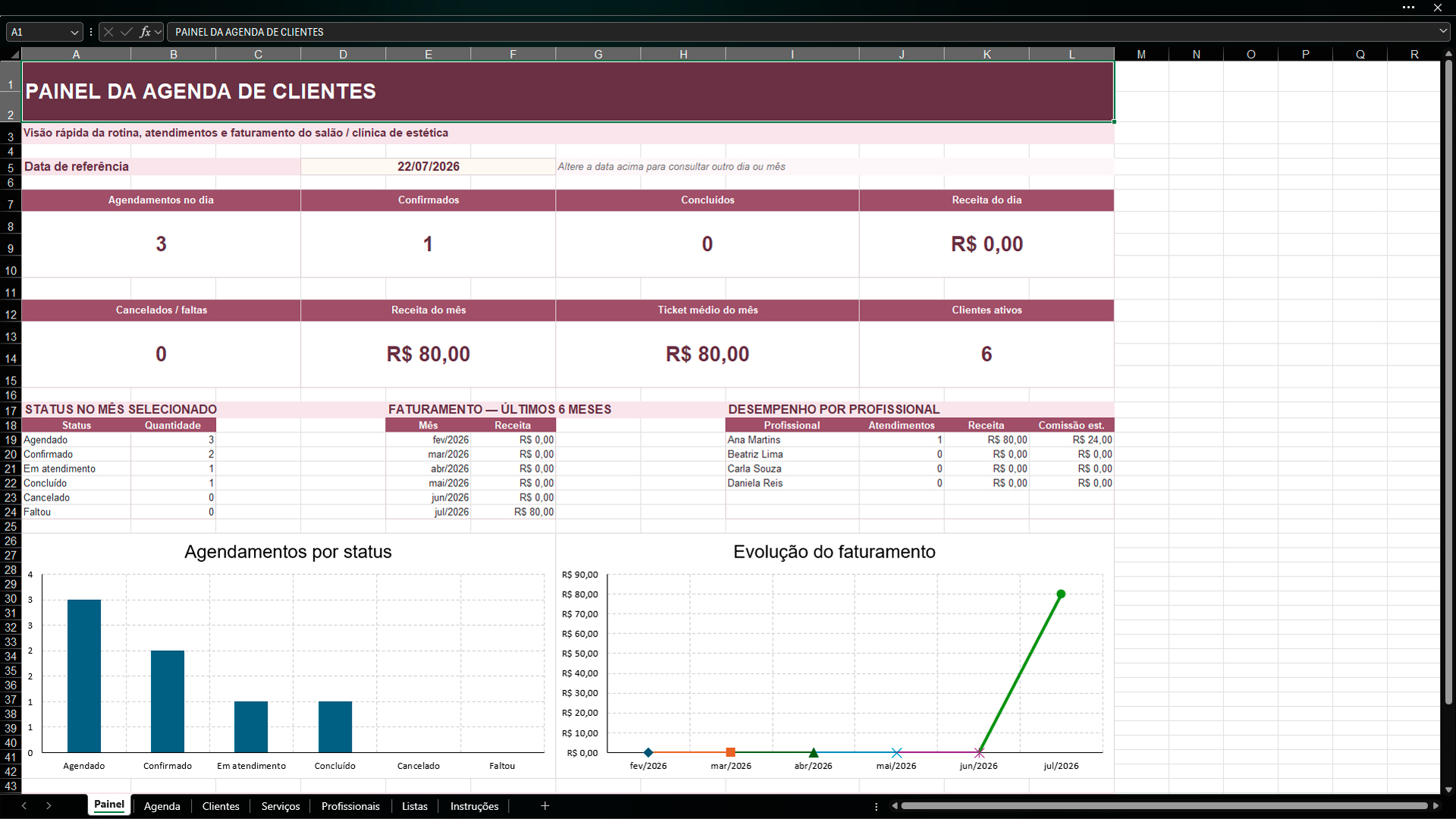 Planilha de clientes